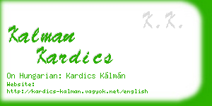 kalman kardics business card