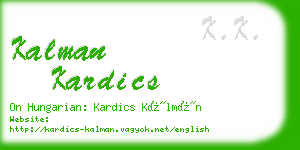 kalman kardics business card